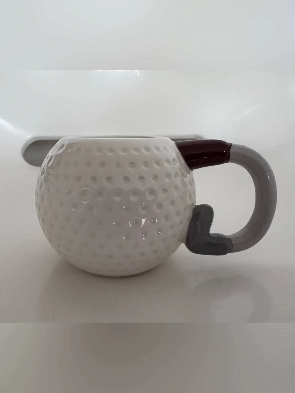 Golf Ball Coffee Mug Golfer Ceramic Novelty Cup Golf Lover Gift Office Dad White